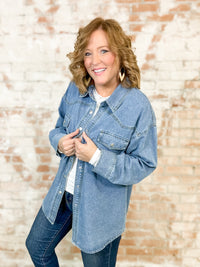Alexus Denim Snap Front Top - FINAL SALE