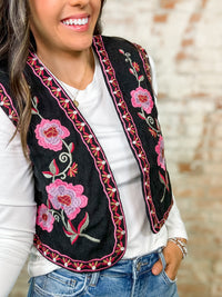 Ruston Corduroy Floral Embroidered Vest - FINAL SALE