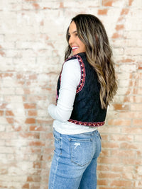 Ruston Corduroy Floral Embroidered Vest - FINAL SALE