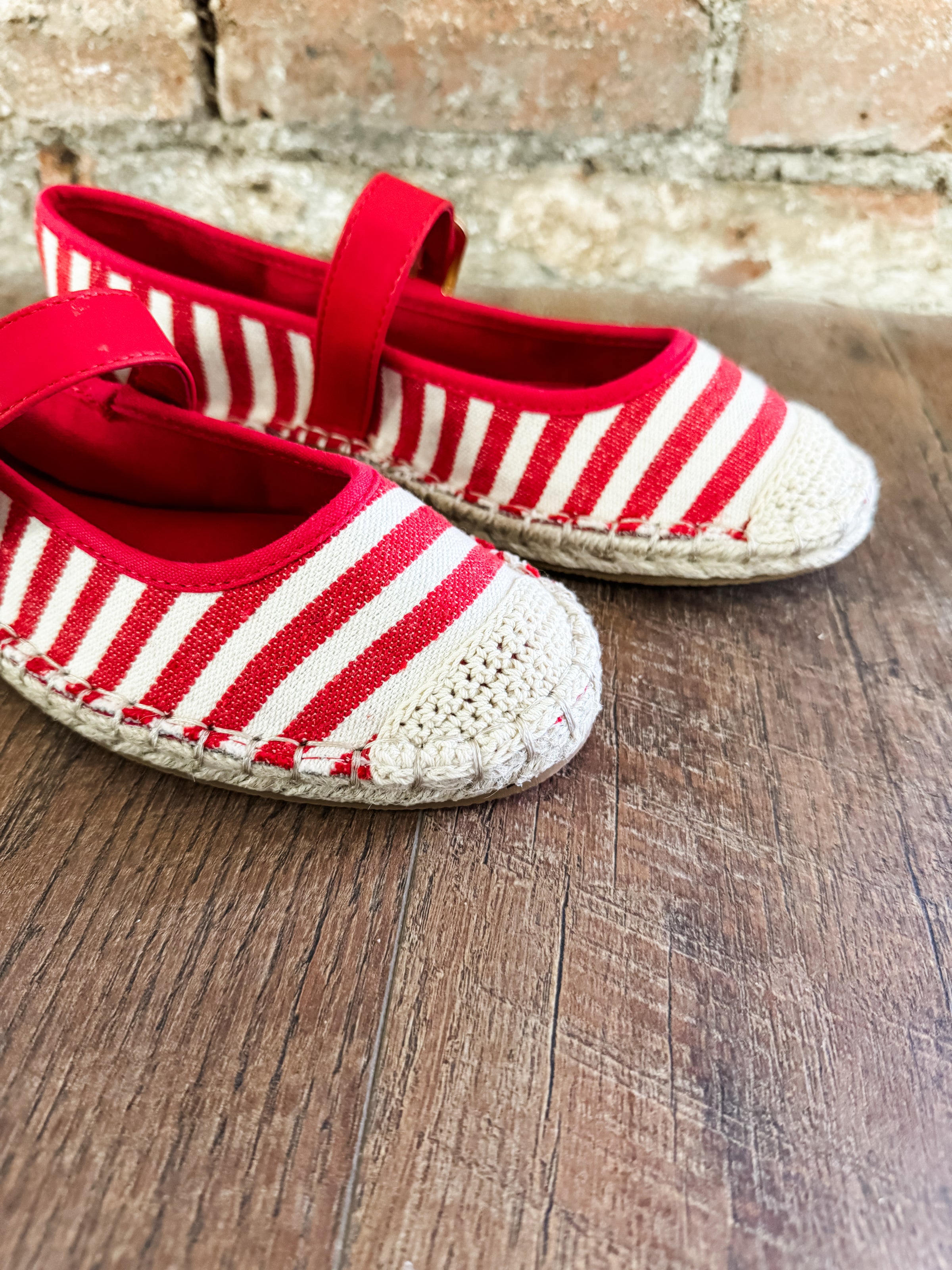 Red Stripe Corlie Raffia Shoe - FINAL SALE