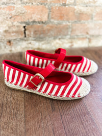 Red Stripe Corlie Raffia Shoe - FINAL SALE