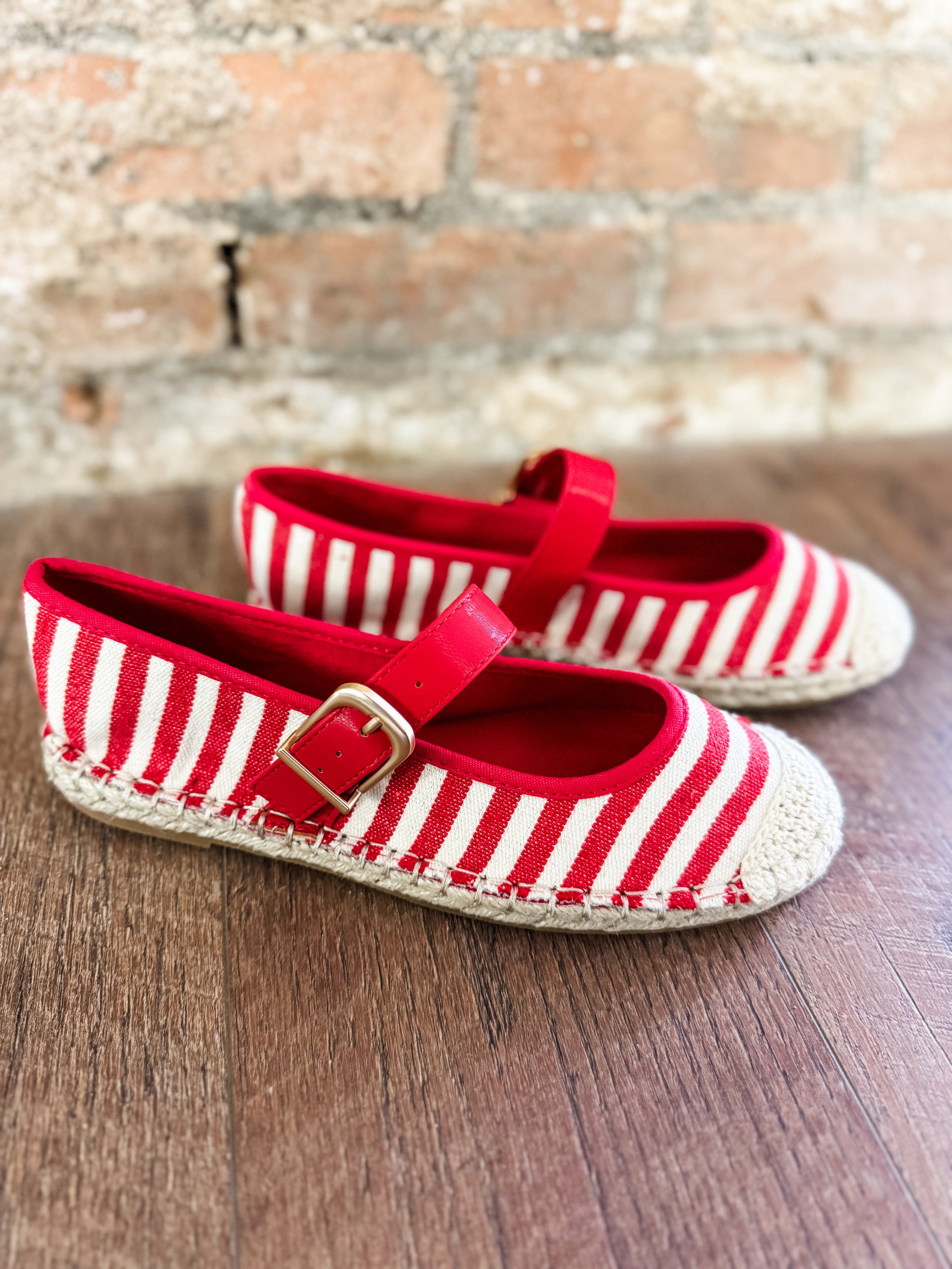 Red Stripe Corlie Raffia Shoe - FINAL SALE