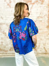THML Nicole Floral Tassel Tie Top- FINAL SALE