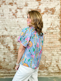 THML Shelley Floral Striped Top - FINAL SALE