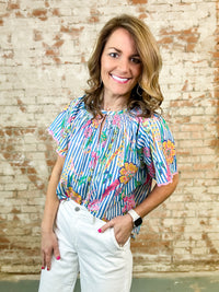 THML Shelley Floral Striped Top - FINAL SALE