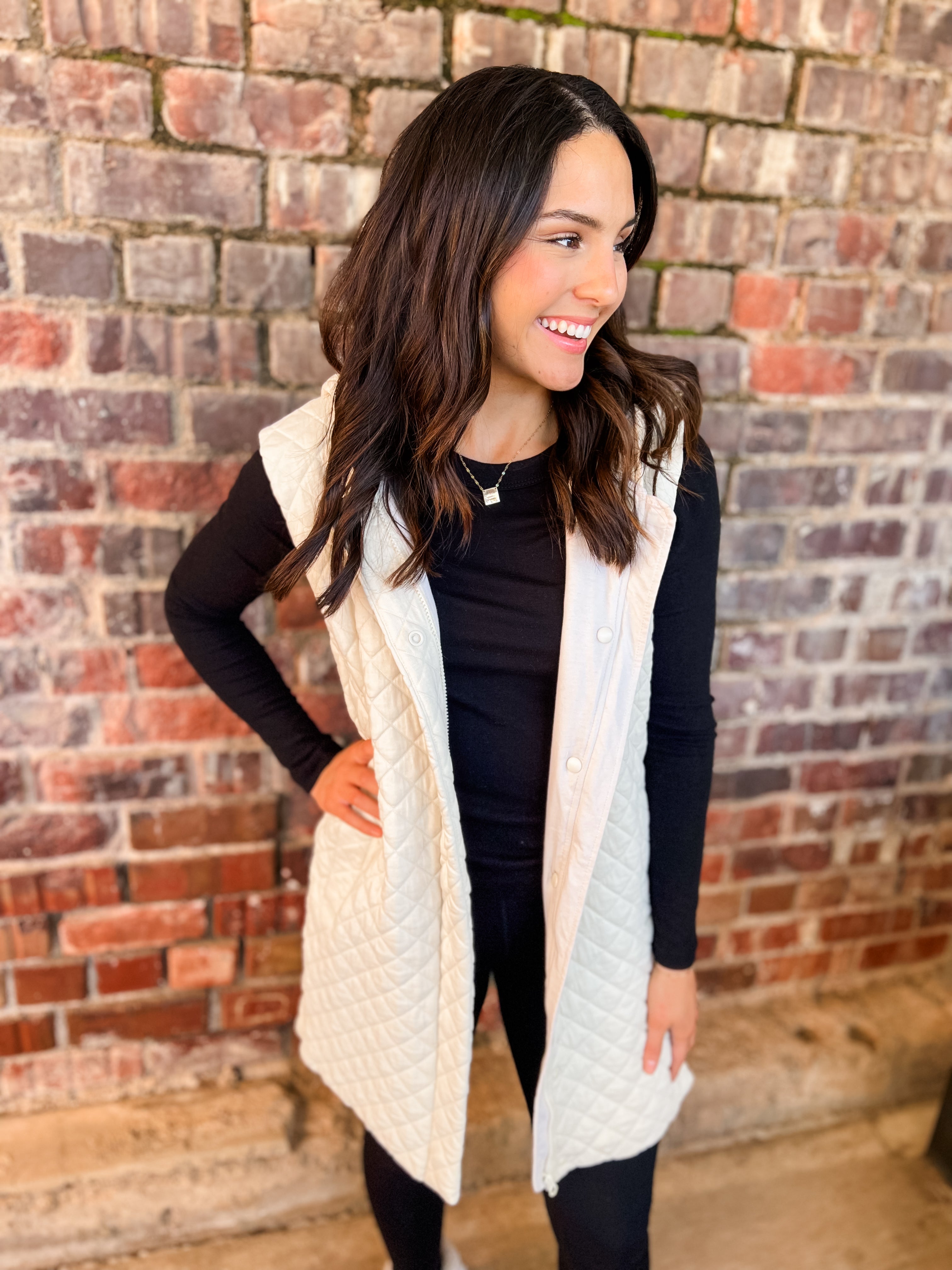 Longline Quilted Vest abeccagrace
