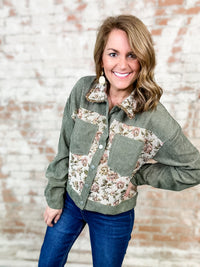 Fiona Corduroy Jacquard Floral Jacket - FINAL SALE