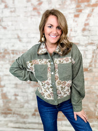 Fiona Corduroy Jacquard Floral Jacket - FINAL SALE