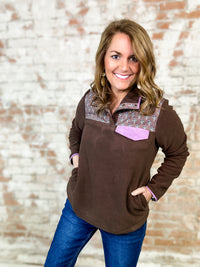 LaDonna Contrast Fleece Pullover - FINAL SALE