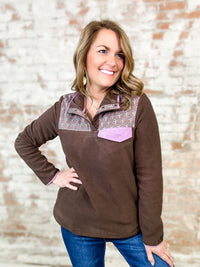 LaDonna Contrast Fleece Pullover - FINAL SALE