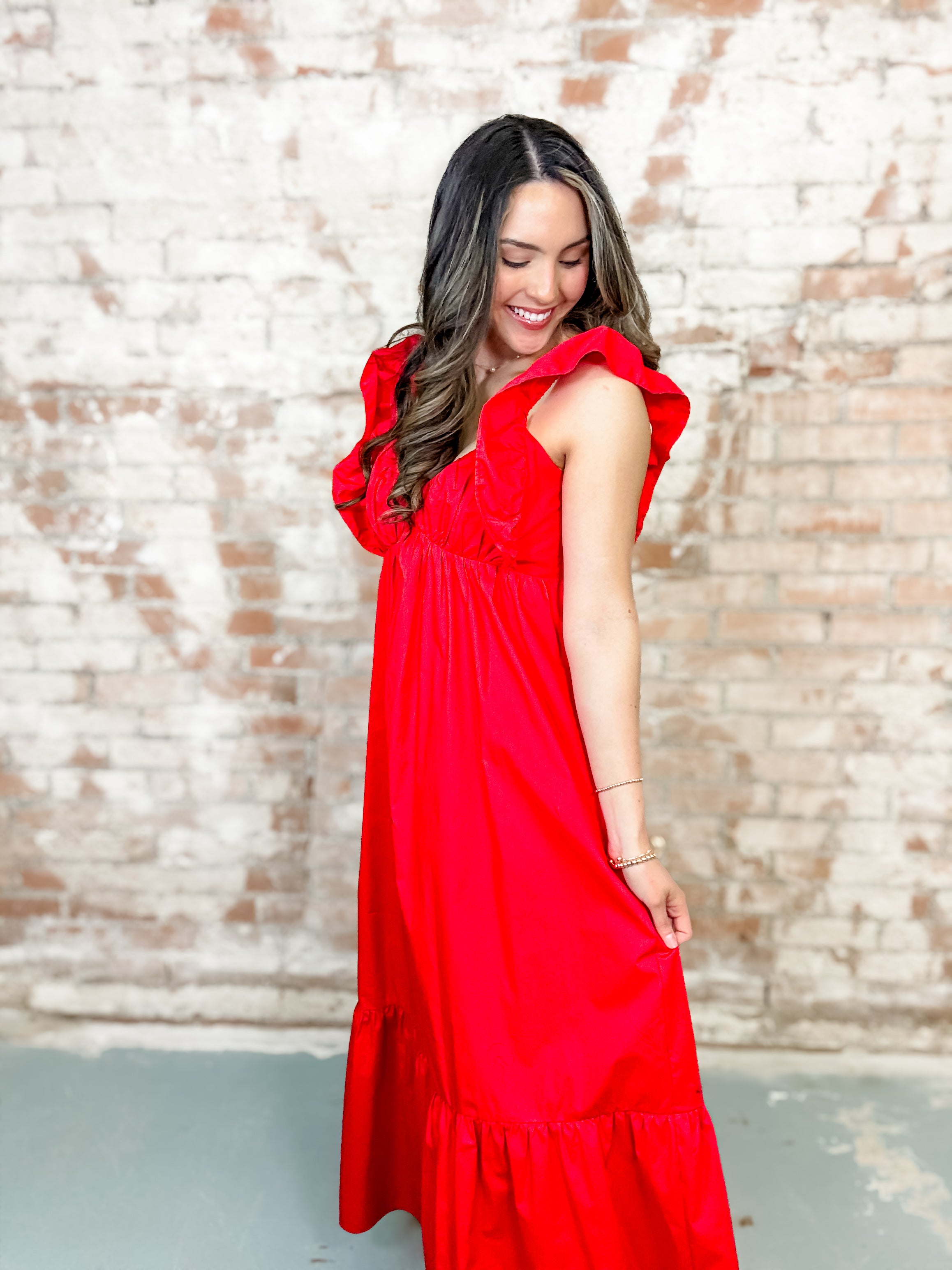 THML Kensly Red Ruffle Dress - FINAL SALE