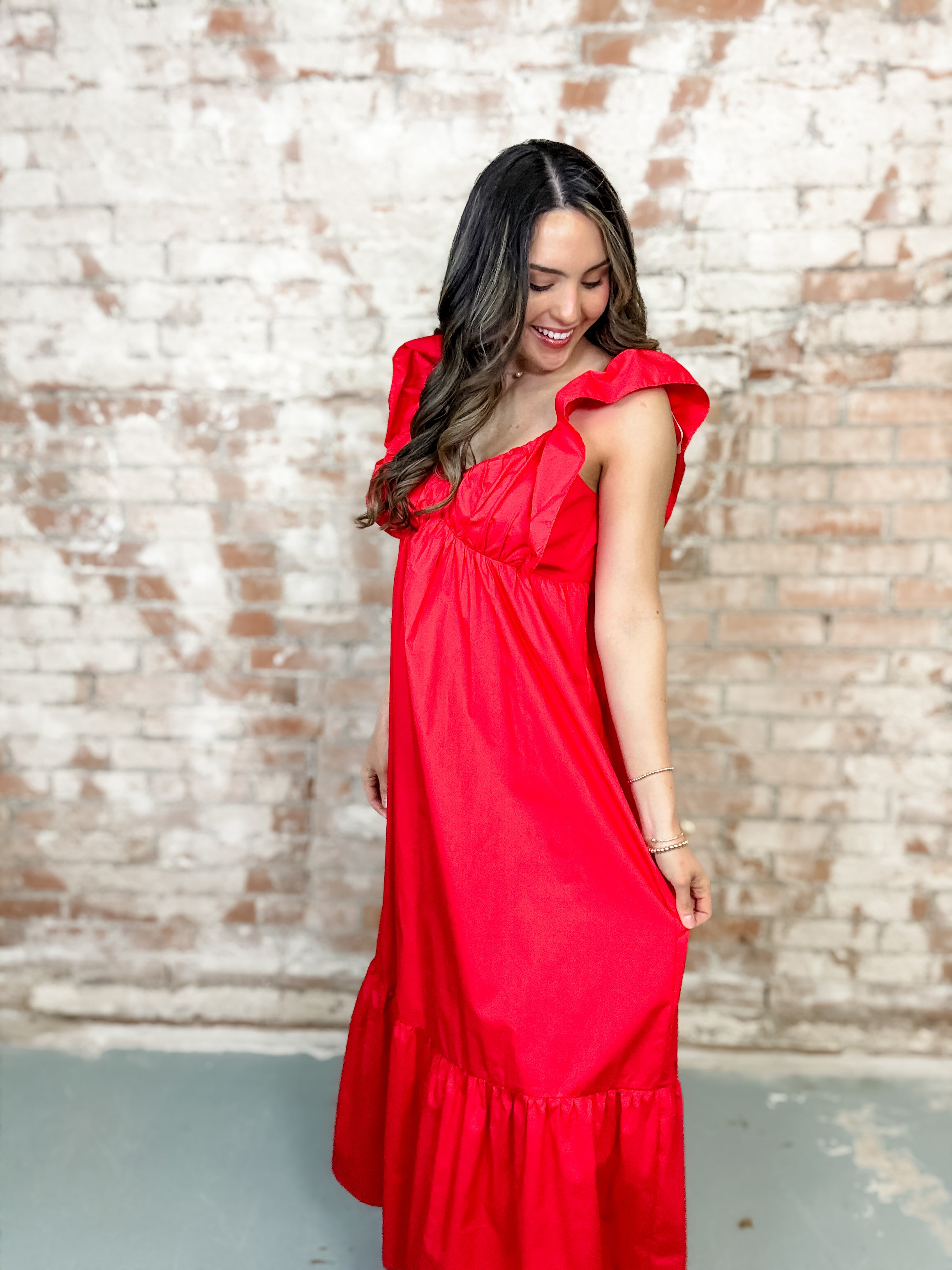 THML Kensly Red Ruffle Dress - FINAL SALE