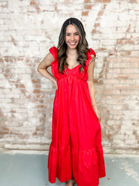 THML Kensly Red Ruffle Dress - FINAL SALE