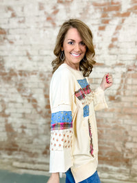 Johanne Patchwork Terry Knit Top