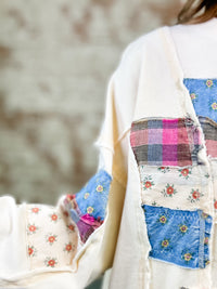 Johanne Patchwork Terry Knit Top