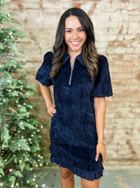 Coastal Bubble Sleeve Dress