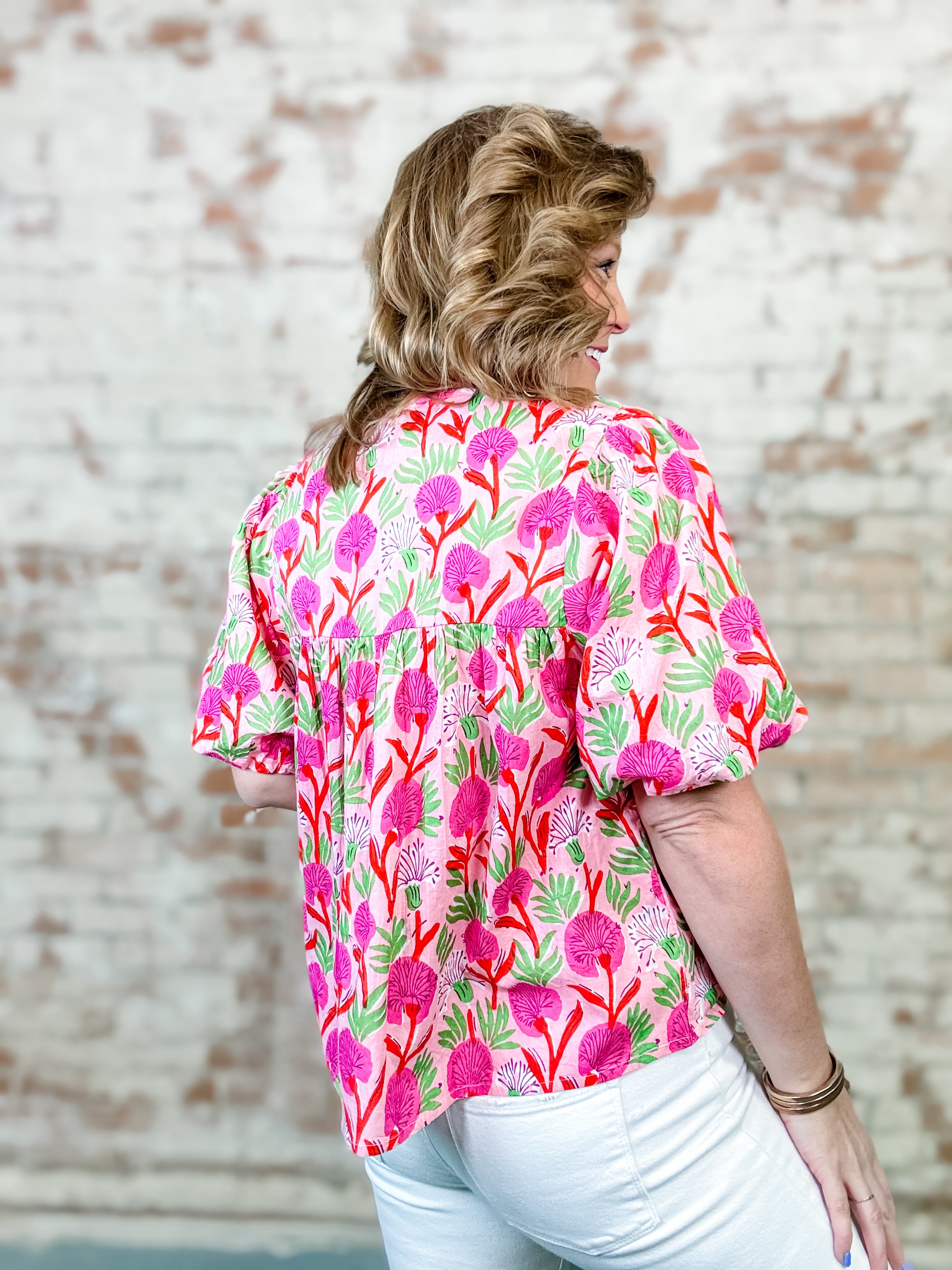 THML Griffin Mixed Print Top - FINAL SALE