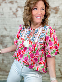 THML Griffin Mixed Print Top - FINAL SALE