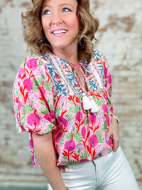 THML Griffin Mixed Print Top - FINAL SALE