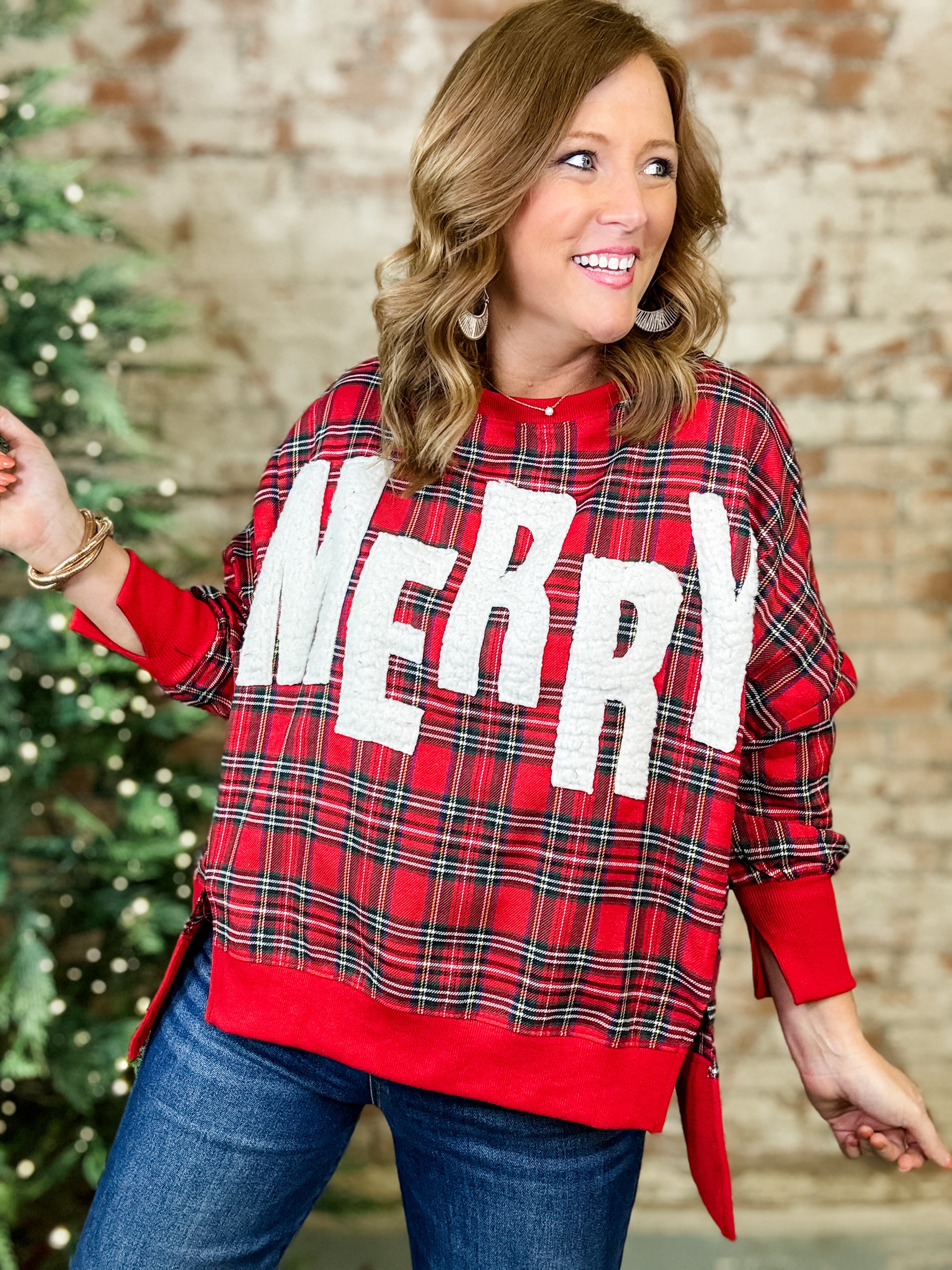 Merry Plaid Christmas Sweater