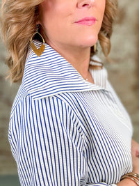 Adalynn Stripe Wide Collar Top-FINAL SALE