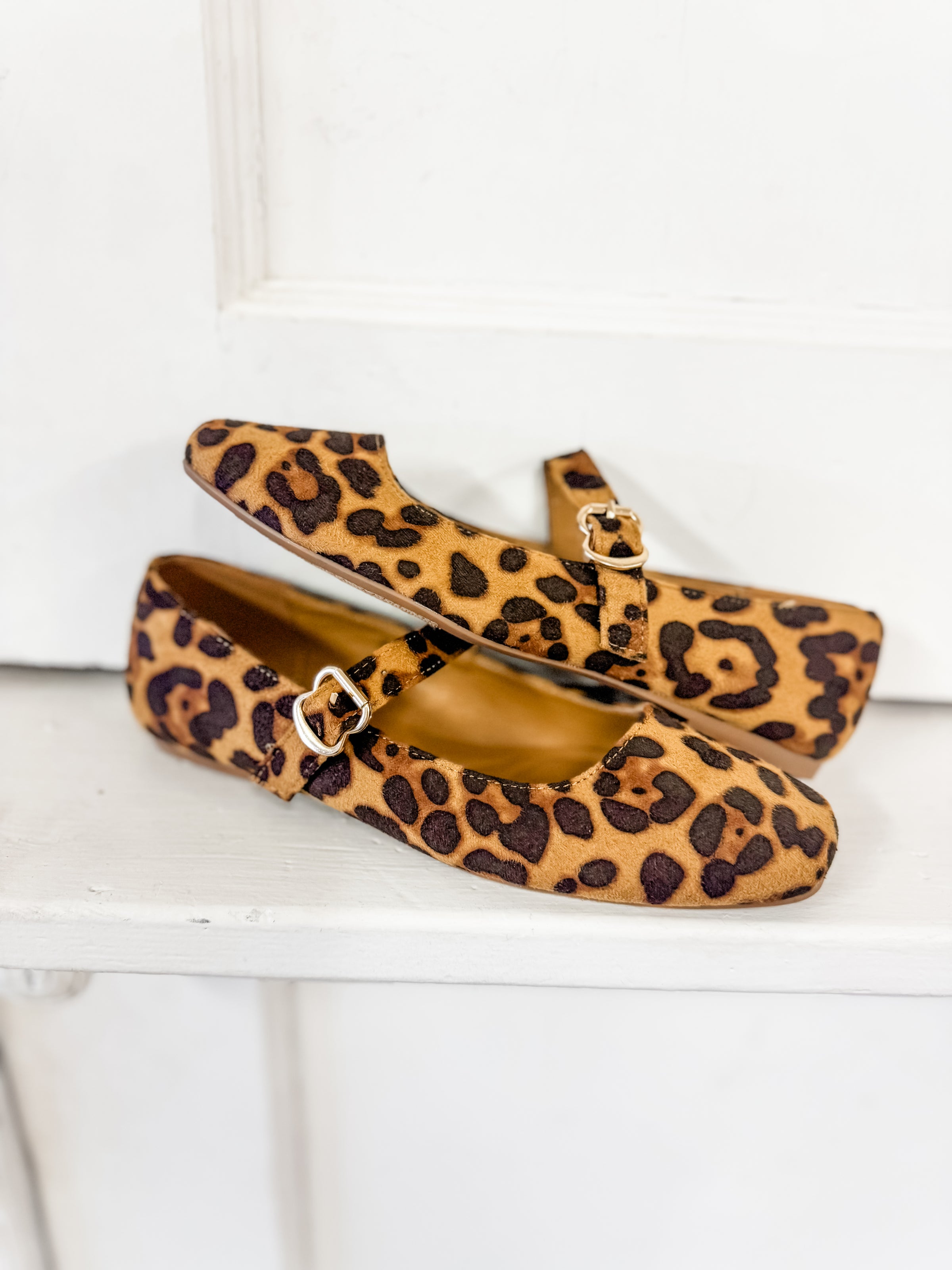 Charlotte Leopard Suede Flats