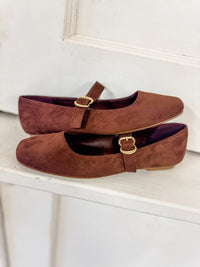 Charlotte Brown Suede Flats