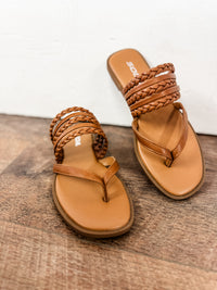 Garrick Cognac Multistrap Sandal - FINAL SALE