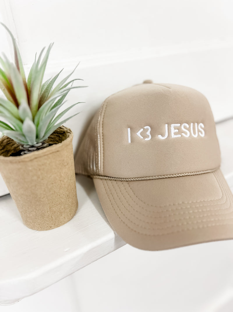 I <3 Jesus Embroidered Trucker Hat