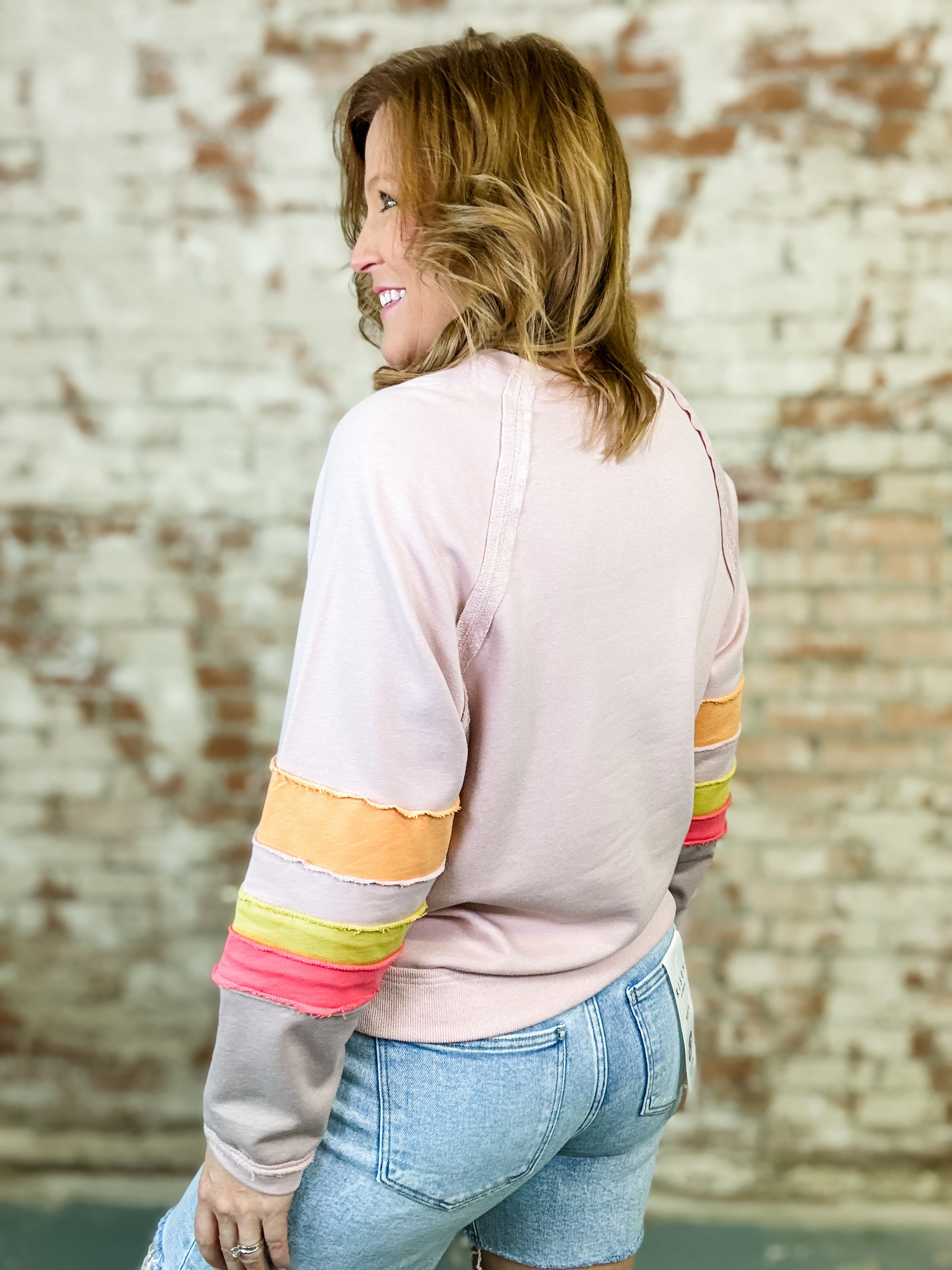 Graham Stripe Sleeve Pullover Top