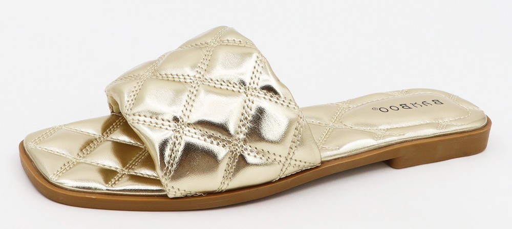 Trudi Quilted Gold Sandal - FINAL SALE