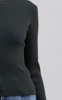 Belle Ribbed Crewneck Knit Top - FINAL SALE
