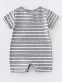 Gray Stripe Baby Romper