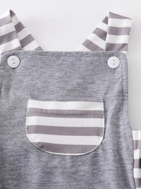 Grey Stripe Baby Romper