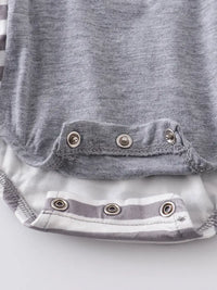 Grey Stripe Baby Romper