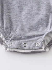 Grey Stripe Baby Romper