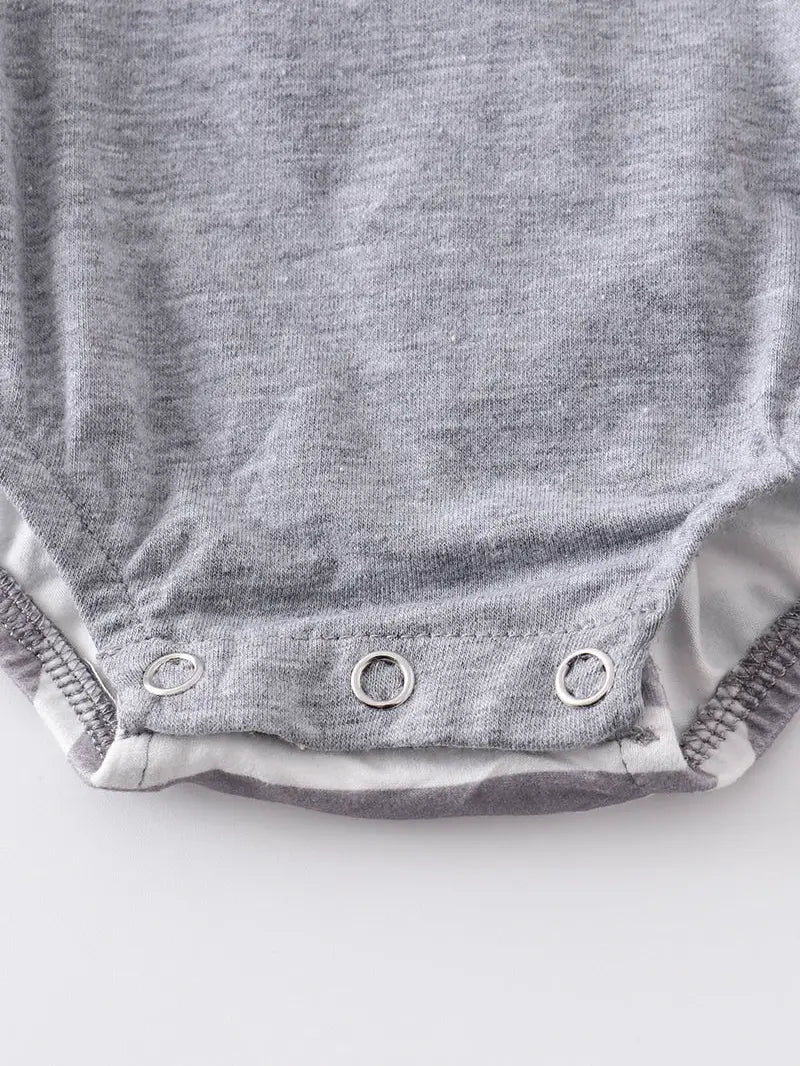 Grey Stripe Baby Romper