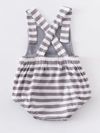 Grey Stripe Baby Romper