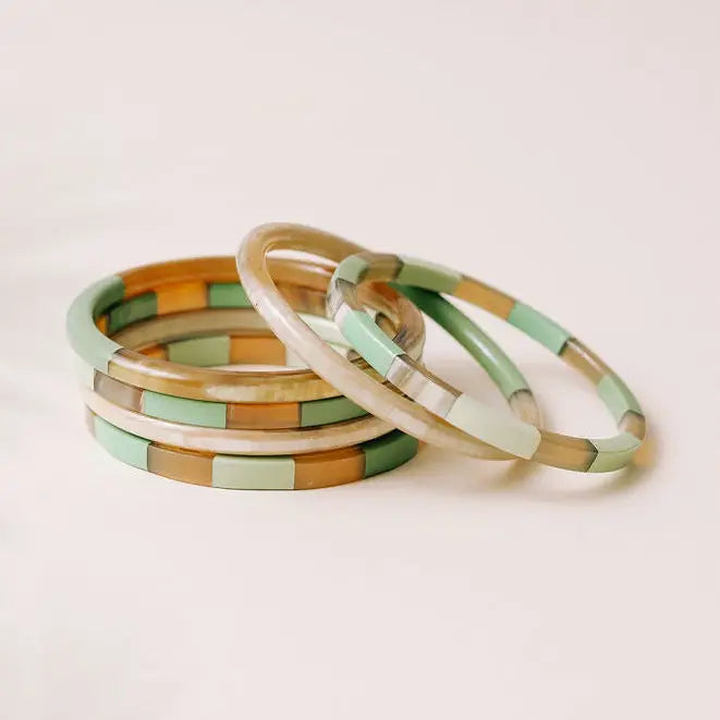 Matcha Tile Bangle Set | Sunshine Tienda