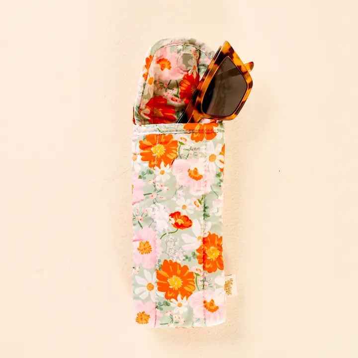 Quilted Sunglass Case | Sage Bouquet