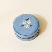 Rena Embroidered Velvet Jewelry Case