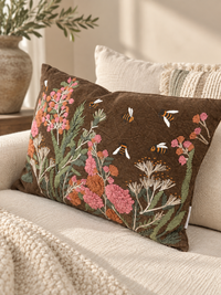 Stonewashed Slub Embroidered Pillow