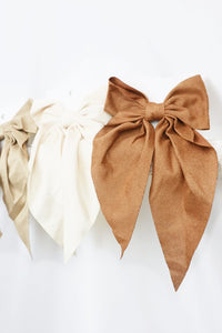 Berehn Suede French Bow Hair Barrette