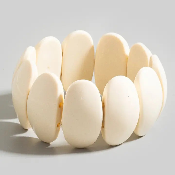 Ash Oval Bead Bracelet