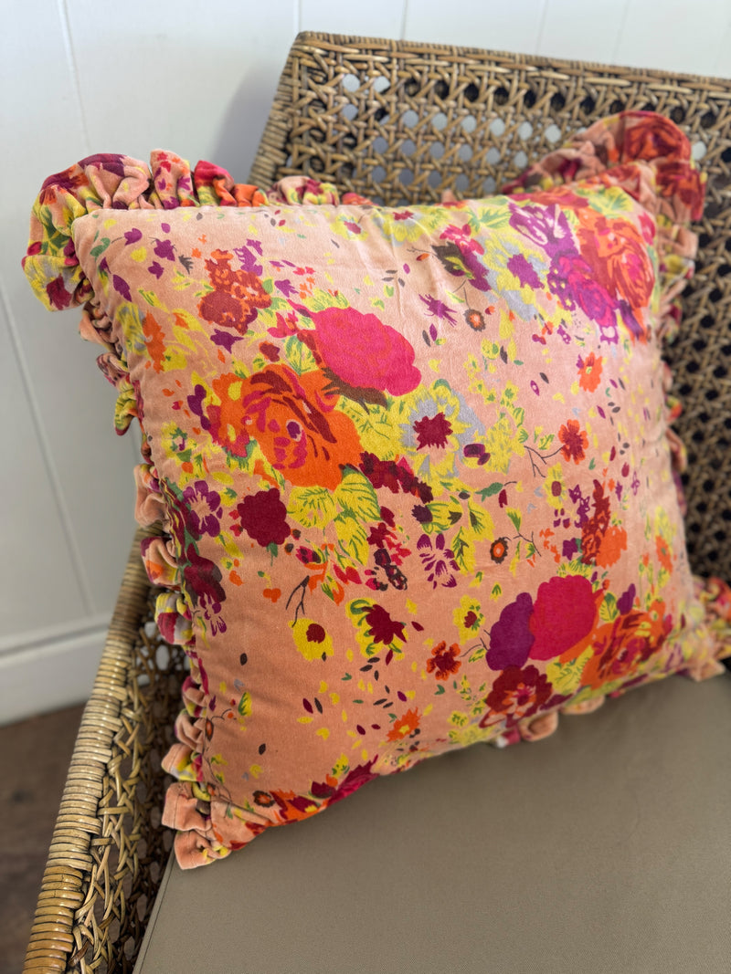 Square Cotton Velvet Printed Pillow