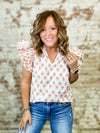 Kayla Floral Flutter Top - FINAL SALE