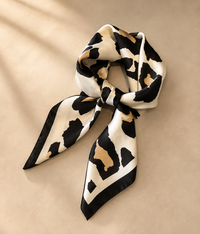 Leona Leopard Print Satin Scarf