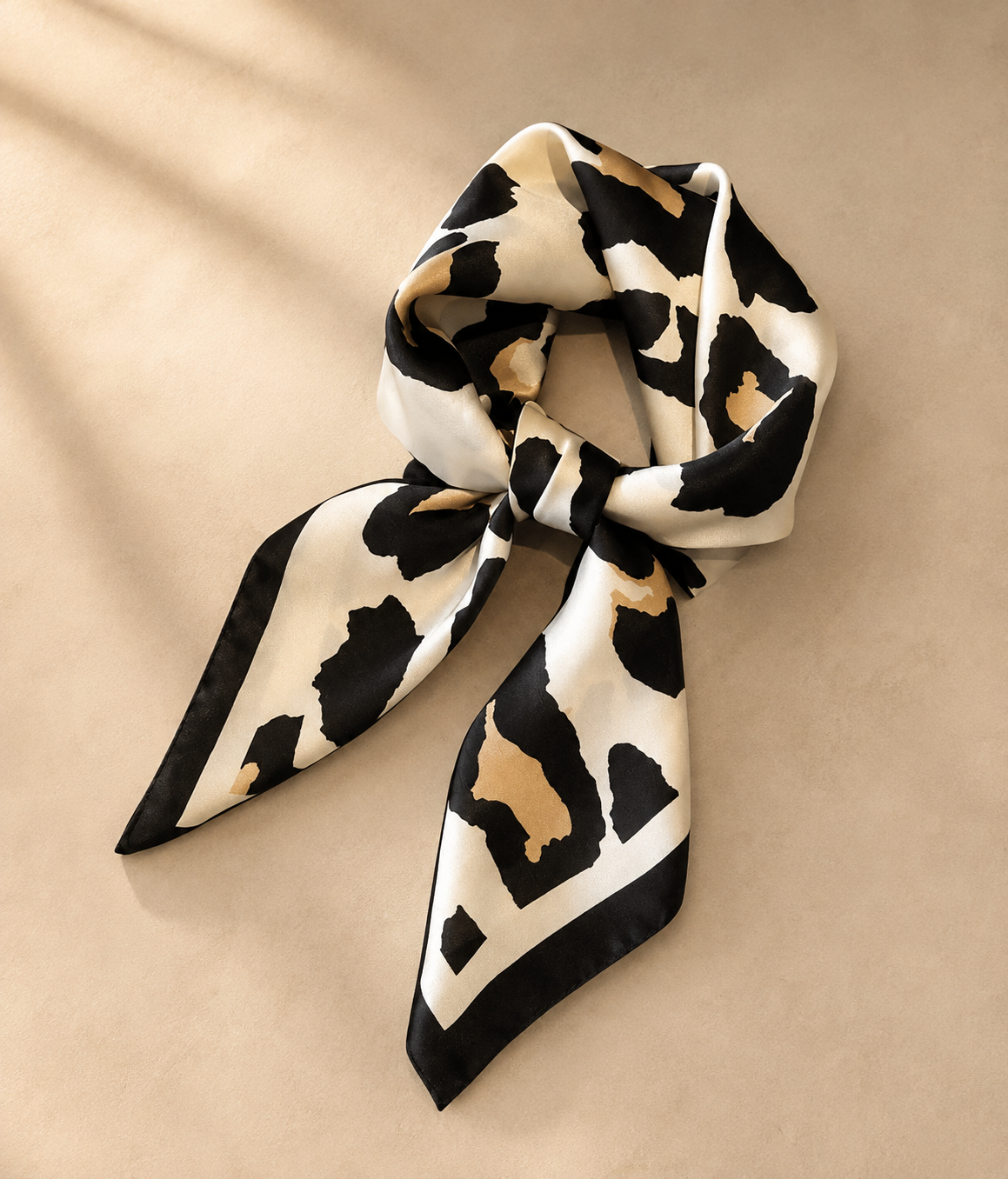 Leona Leopard Print Satin Scarf