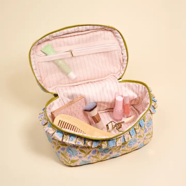 Quilted Poppin Petals Makeup Bag