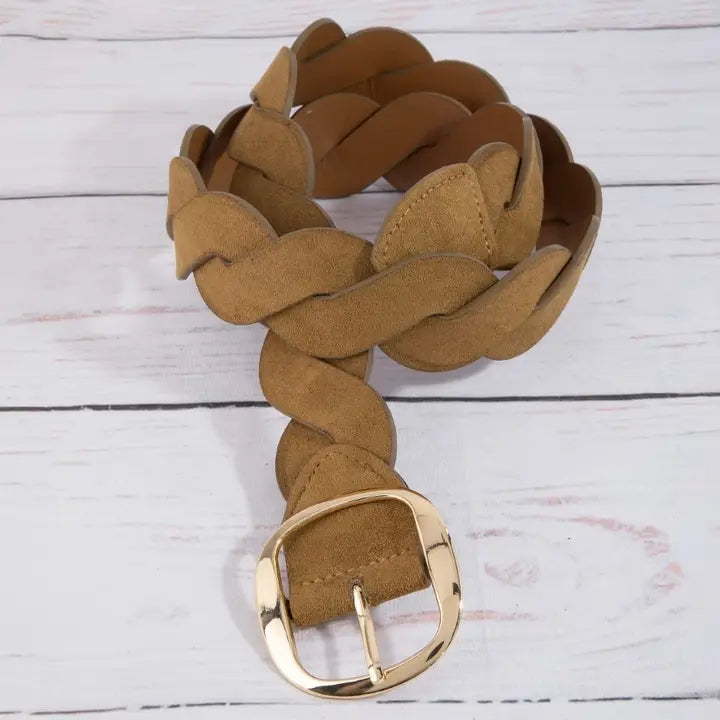 Braided Accent Leather Belt